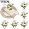 WTEMPO Easter Creative Napkin Rings Handmade Rabbit Wooden Rings Napkin Buckles Easter Egg Table Decoration Napkin Rings