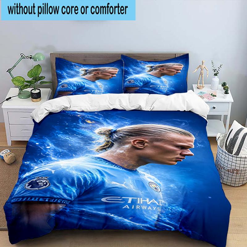 3PCS Erling Haa-land's Electric Moment Bedding Set,Including 1pc Duvet Cover And 2pcs Pillowcases Perfect for Bedroom, Dormitory, Fan Christmas gift