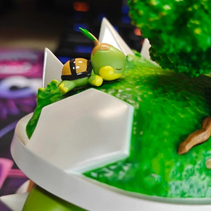 New 3Pcs Turtwig Anime Figurine Grotle Torterra Evolution Turtwig Anime Figure Pvc Statue Collectible Model Decoration Toy Gift