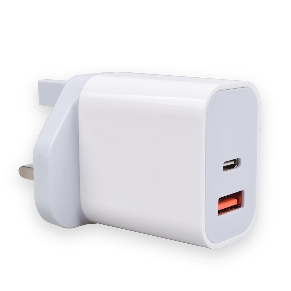 UK  White Plug Type C PD 20W Fast Charging Phone Charger for IPhone Samsung