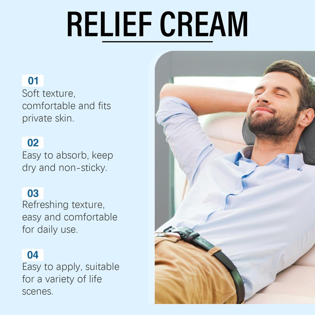 Male Care And Health Cream Reduces Odor , Alleviates Discomfort , Promotes Health , And Is A Gentle External Care Cream.