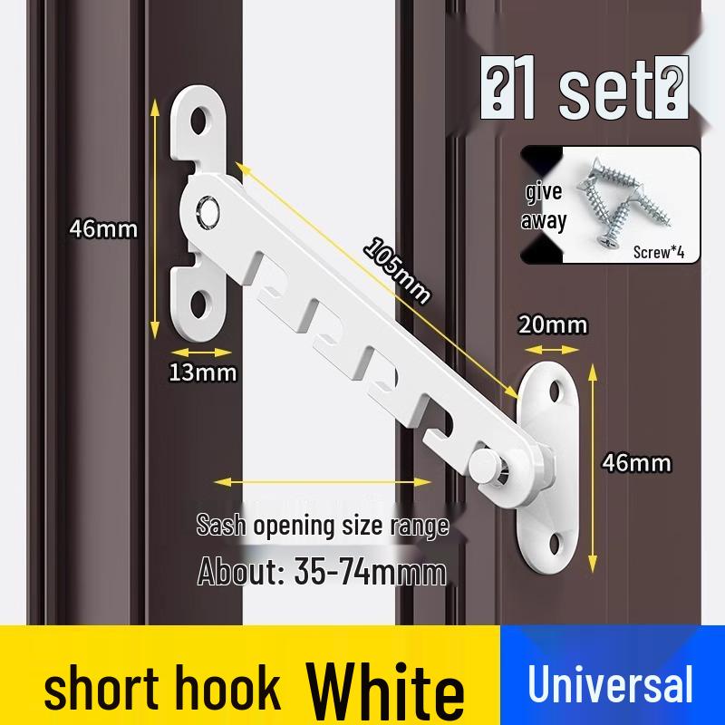 Child Safety Lock for Doors & Windows - Windproof Steel & Aluminum Alloy Support and Latch