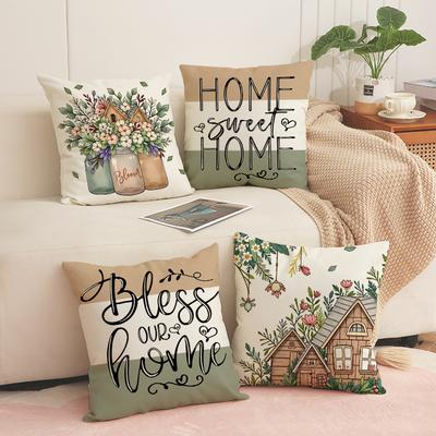 Sofa Kissen Frühlingsdekoration Blumendruck Kissen Wohnzimmer Einfaches und Bequemes Sitzkissen
