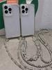 Luxury Crossbody Pearl Necklace Lanyard Transparent Case For iPhone 16 17 14 11 12 13 15 Pro Max XR X 8 7 Plus Chain Strap Cover