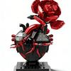 MOC Heart Flower Building Blocks Model | Creative Art Decor | Fun DIY Puzzle Toy | For Teens & Adults | Gift Idea