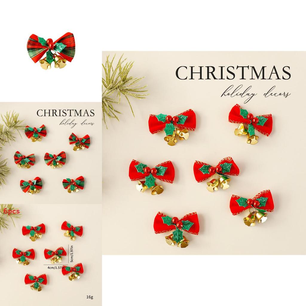 Christmas Mini Butterfly Bell Pendant Set Holiday Decoration Props For Holiday Home Decor