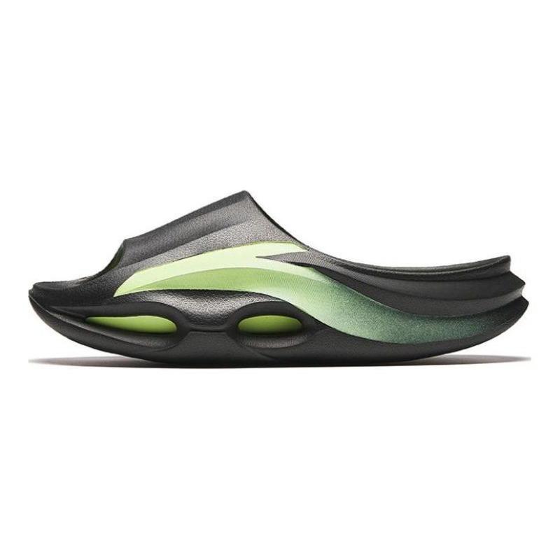 Anta Chiying Men s Comfortable Breathable Minimalist Slide Slippers Black Green 112438519-4 45