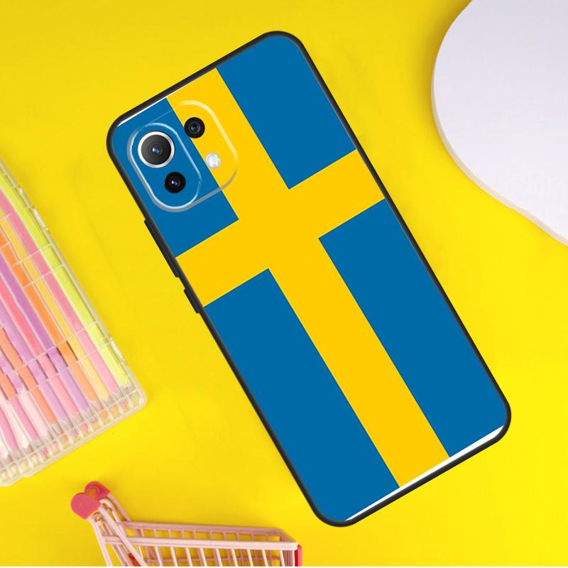Sweden Flag Cover For Xiaomi 14 Ultra 13 11T 12T 13T 14T Pro POCO X7 X6 Pro X3 X5 F3 F5 M6 F6 Pro Case