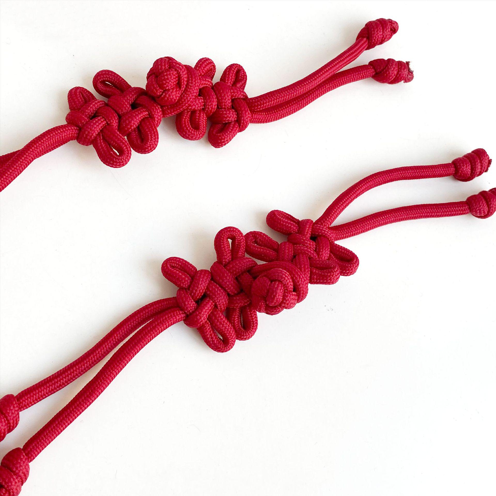 Ретро-аксессуары для китайской свадьбы из красной нити с узлом и пуговицей-лягушкой красный