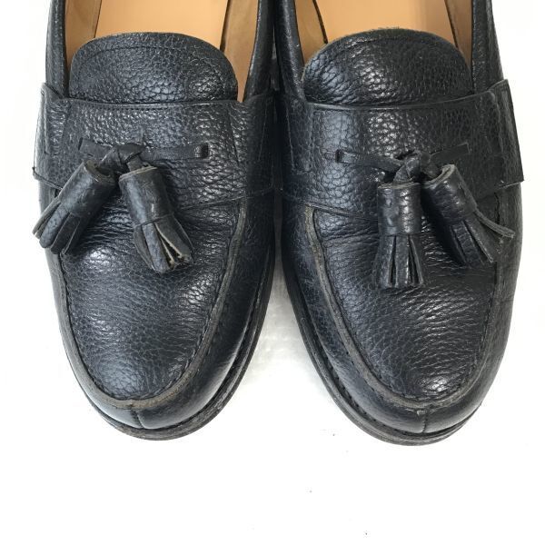 REGAL Pebble Leather Tassel Loafers 24.0 Black Vibram Sole(USED)