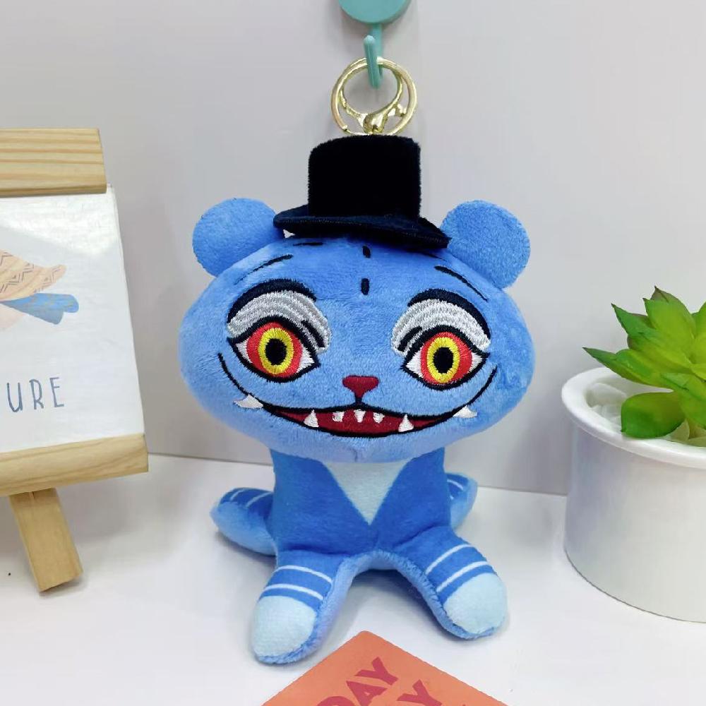 Non-Toxic New Anime Kpop Demons Hunters Plush Keychain Cute Purple Tiger Black Hat Magpie With 3 Eyes Monster Keychain Plush Toy