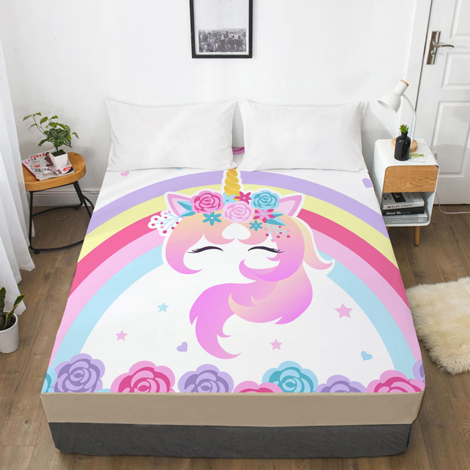 

Мода Дом Звездное Небо Цвет Градиентный Цвет 3D Печать Рисунок Простыня Наматрасник Эластичная Резинка Простыня Постельное Белье 120x200