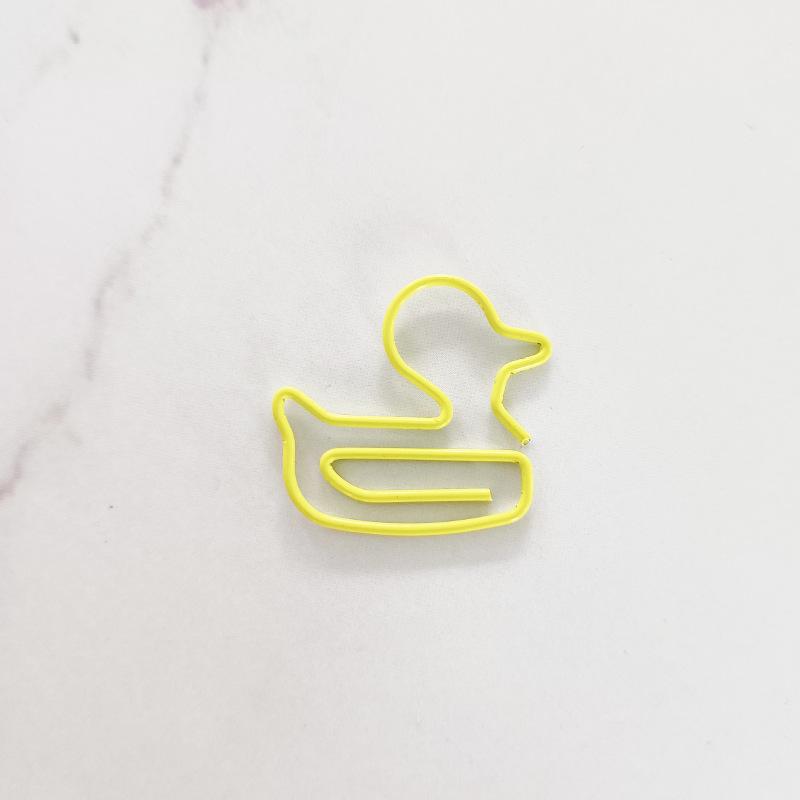 

Paper Clip Animal Duck Paper Clip Simple Creative Metal Bookmark Office Supplies Stationery 10pcs жёлтый