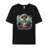 Alien Landung T-Shirt Sechs Fliegende Untertassen Invasion Oberteil T-Shirts Tops Hemden Modische Grafik T-Shirts Herren Baumwolle