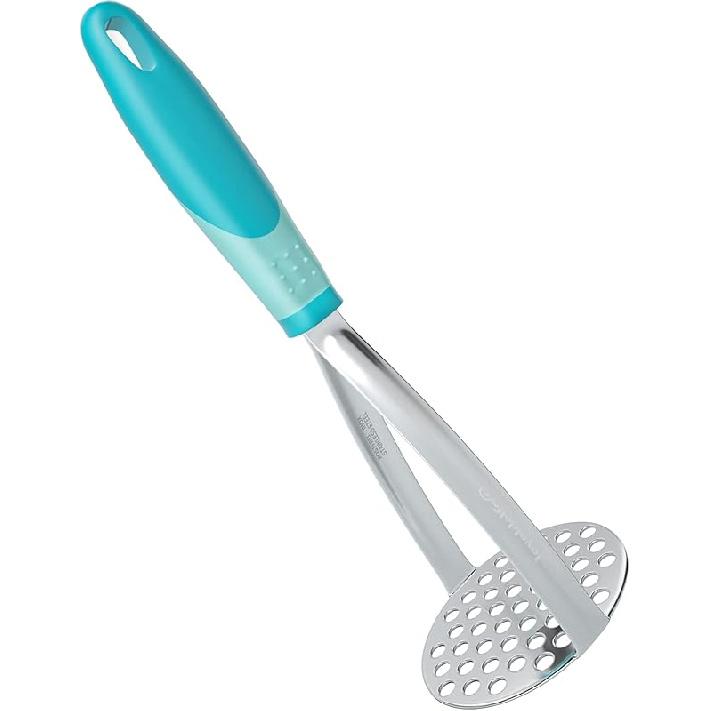 Joyoldelf Heavy Duty Potato Masher, Stainless Steel Integrated Masher Kitchen Tool & Food Masher/Potato Smasher with Non-slip Handle, Perfect for синий