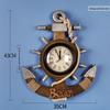 Reloj de Pared con Forma de Ancla Decoración de Madera Retro Silencioso de Cuarzo Para Sala de Estar