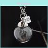 Elegant Crystal Glass Dome Handmade Diy Dandelion Necklace For Unique Gift Giving