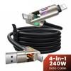 TOOCKI TQ-X103 2m USB-A/USB-C To USB-C/iP 240W Fast Charging Data Cable with Colorful Breathing Light