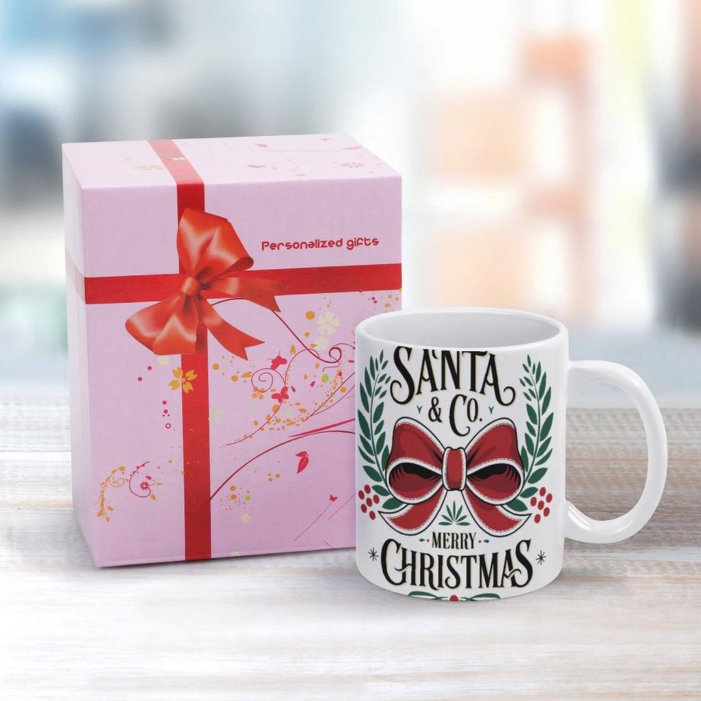 11 oz weiße Keramiktasse mit beidseitigem Druck, hitzebeständig und glatt, ideal für den Morgenkaffee und tägliche warme Getränke