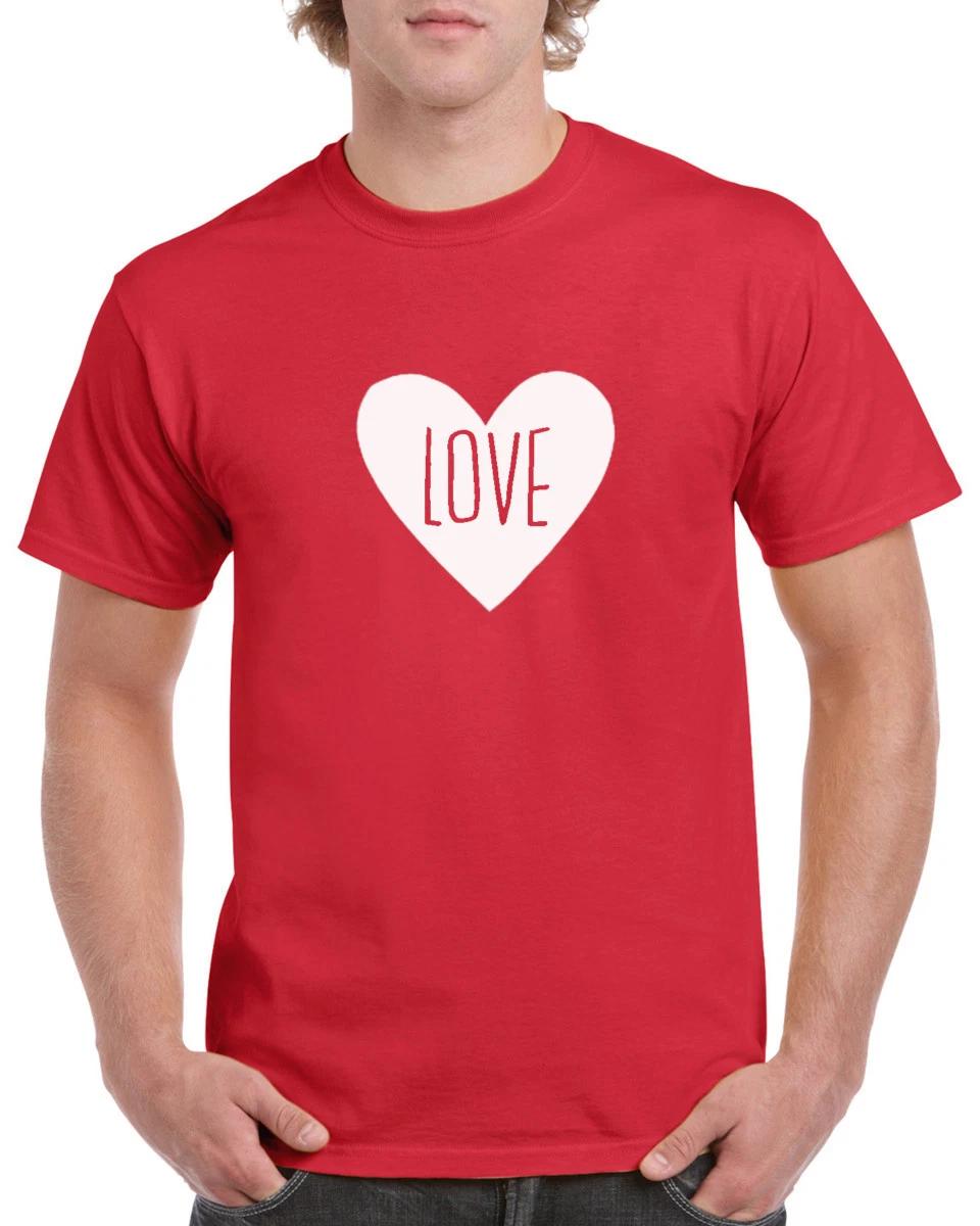 Love Heart Shirt Mens Valentines Gift Anniversary Tee Romantic Love Design Mens 4XL