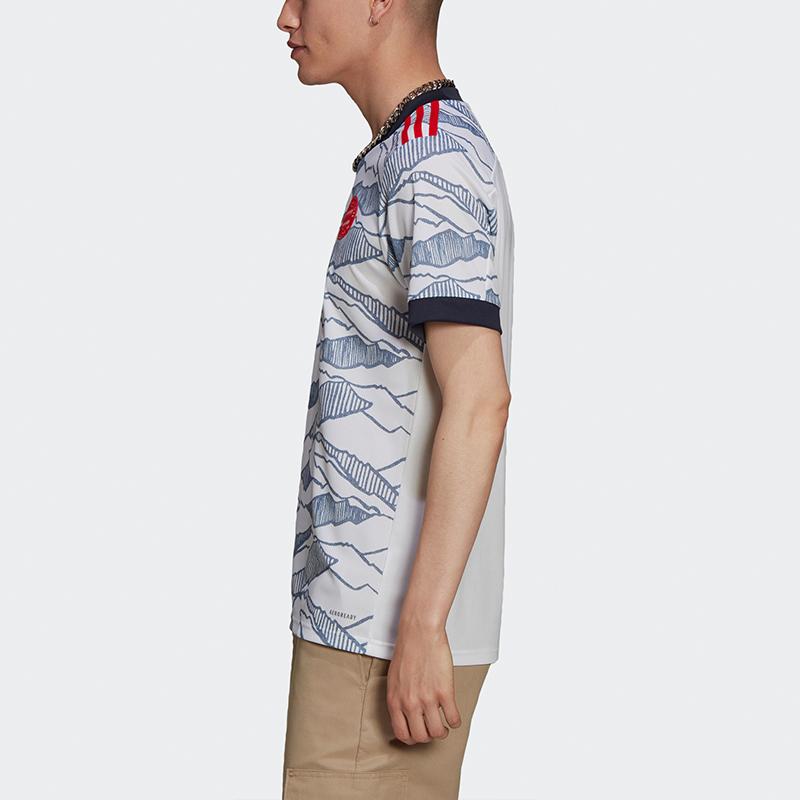 Adidas Tricou de fotbal pentru antrenament sport cu mânecă scurtă, ediție pentru fani, sezonul 2021-2022, Bayern Munchen deplasare bărbați Topuri alb GM5315