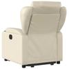 Electric Recliner Chair with Rising Assistance Cream Artificial Leather
