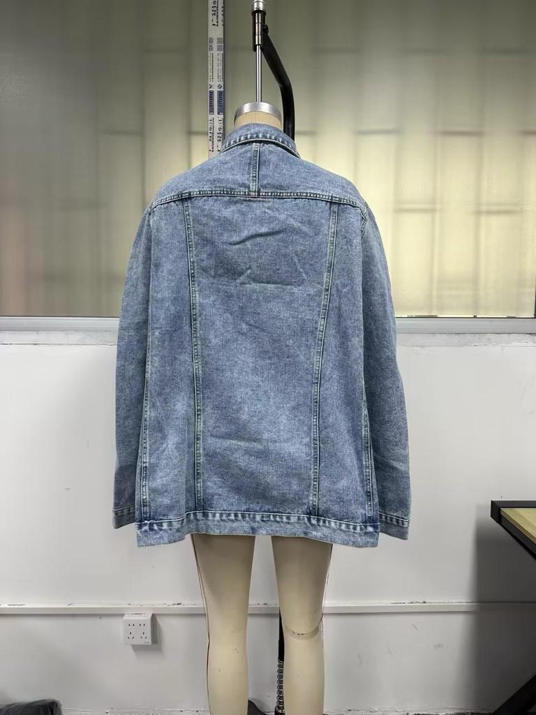 European & American Fashion Women's Irregular Loose Denim Jacket - Versatile Cross-Border Style