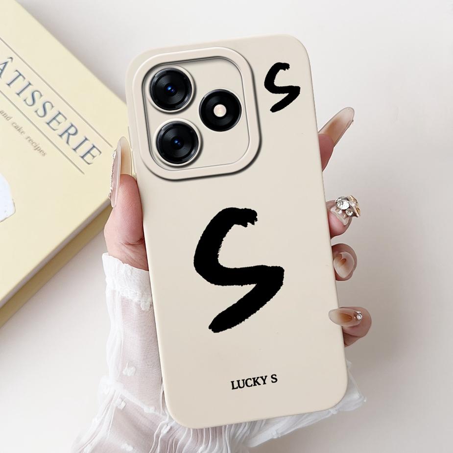 For Tecno Spark 10 4G Case Spark 10C Fashion Lucky Letters Cover Matte Phone Case For Tecno Spark 10 Pro KI7 Spark10 Soft Fundas