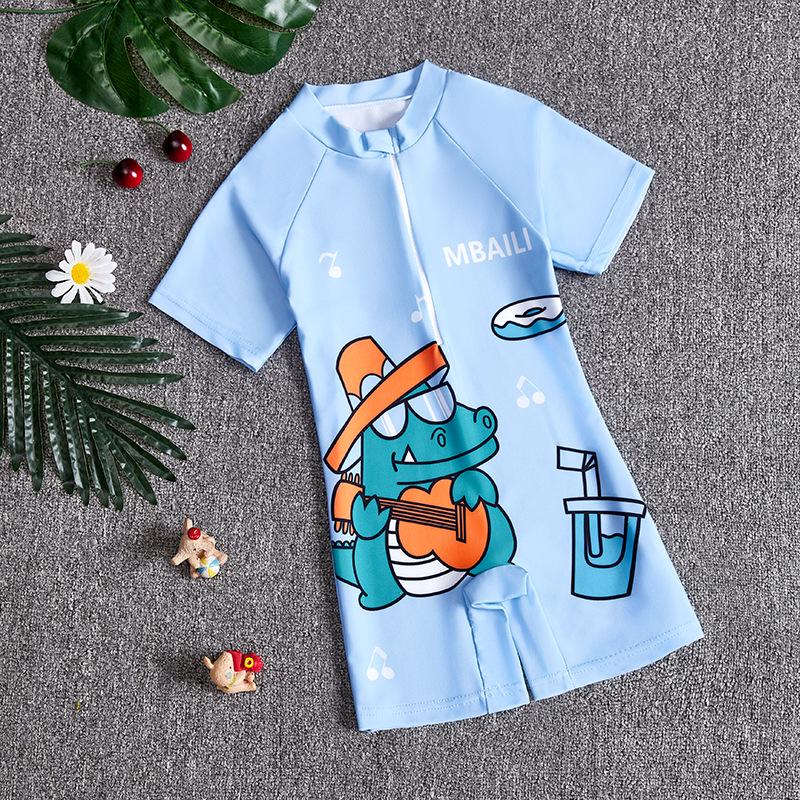 2025 Summer New Kids' Cartoon Swimsuit: Girls' One-Piece or Boys' Short-Sleeved Suit