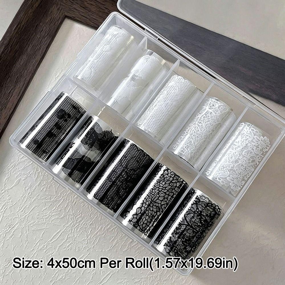 Iridescent Nail Transfer Stickers Lace Design Nail Decals Fashion Transfer Paper  Nail Decoration