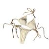 Set Bikini da Donna 2 Pezzi Sexy Patchwork di Colore Plissettato Reggiseno Allacciato al Collo Vita Alta Nuoto