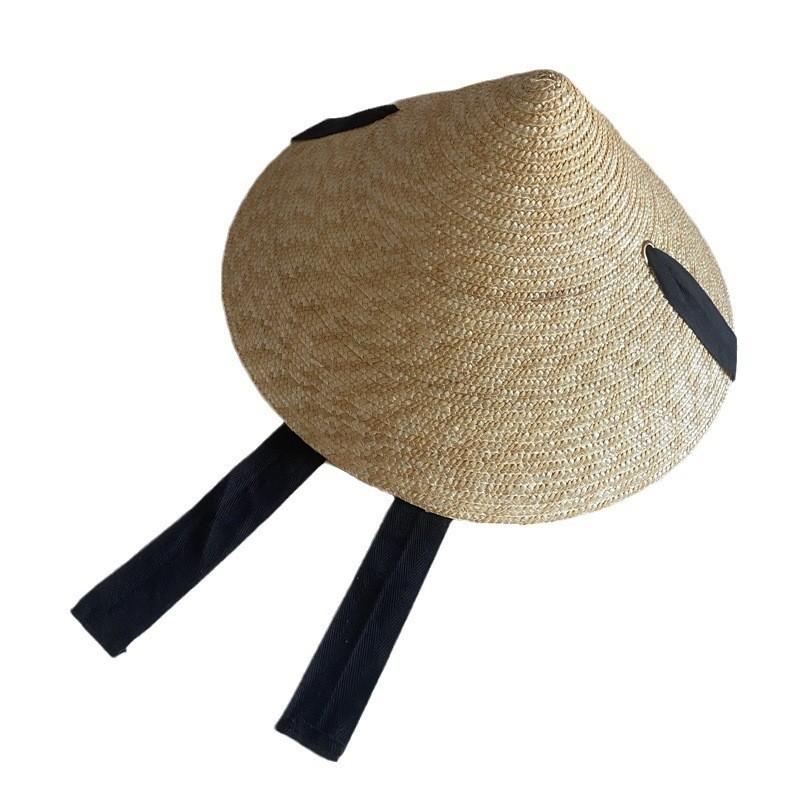 Big Brim Strap Straw Hat Straw Hat Summer Sun Protection Face Cover Outdoor Beach Sun Hat
