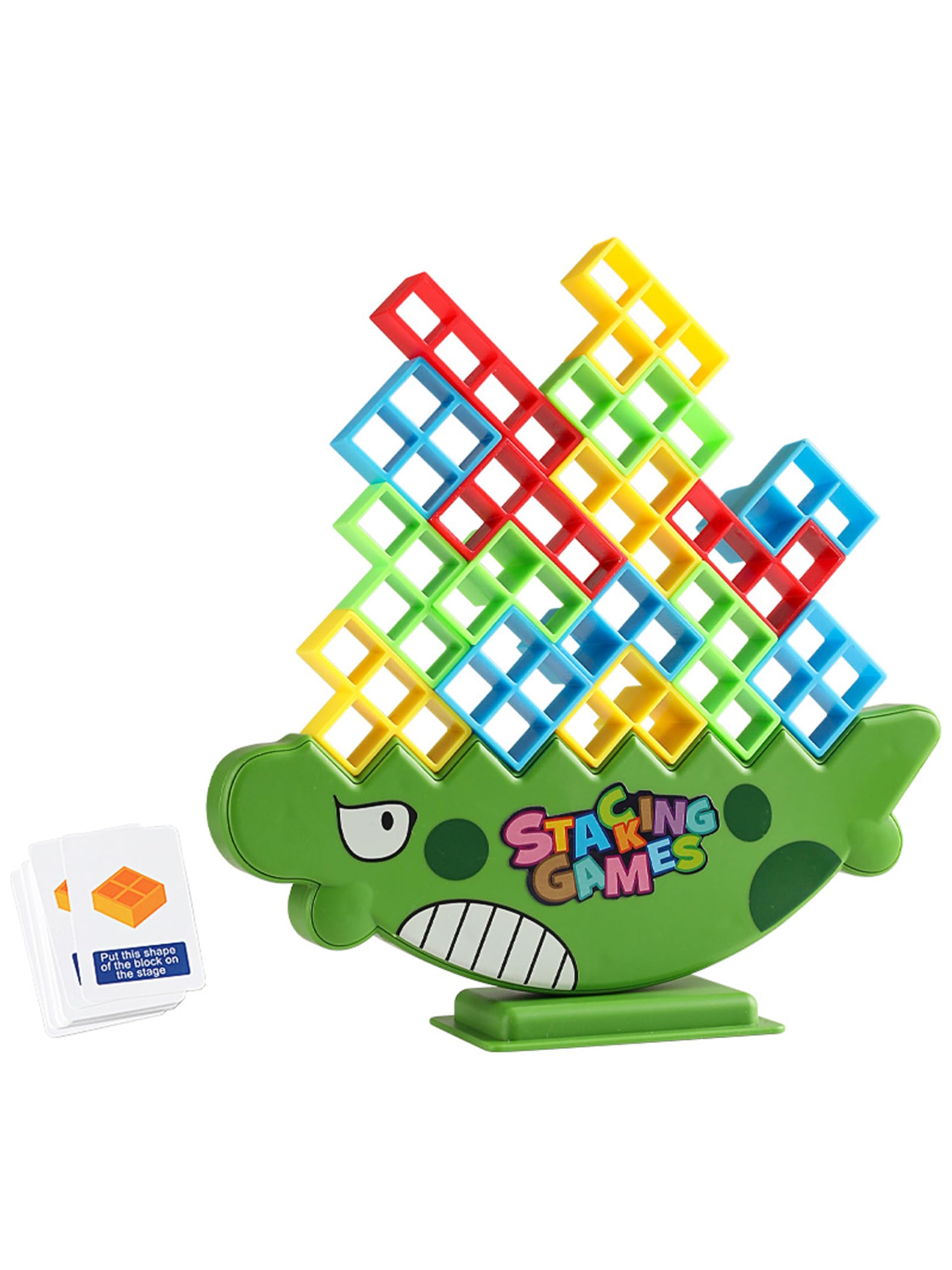 

AAGWW Дженга Баланс Игра Игрушка для Складывания 64 3D Развивающая Игрушка для 1 или 2 Развивает Логику и Безопасный ABS Гладкий Подарок на День Рождения для Детей Начальной Школы,