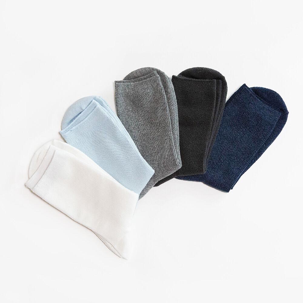 Ledeussagsu [5 Pairs] Stretch Mid-Length Ribbed Socks Color Pack 2