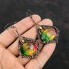 Faceted Multi Tourmaline Earring Copper Wire Wrapped Earring Original Gemstone Handmade Earrings Copper Wire Wrap Jewelry Anniversary Gifts