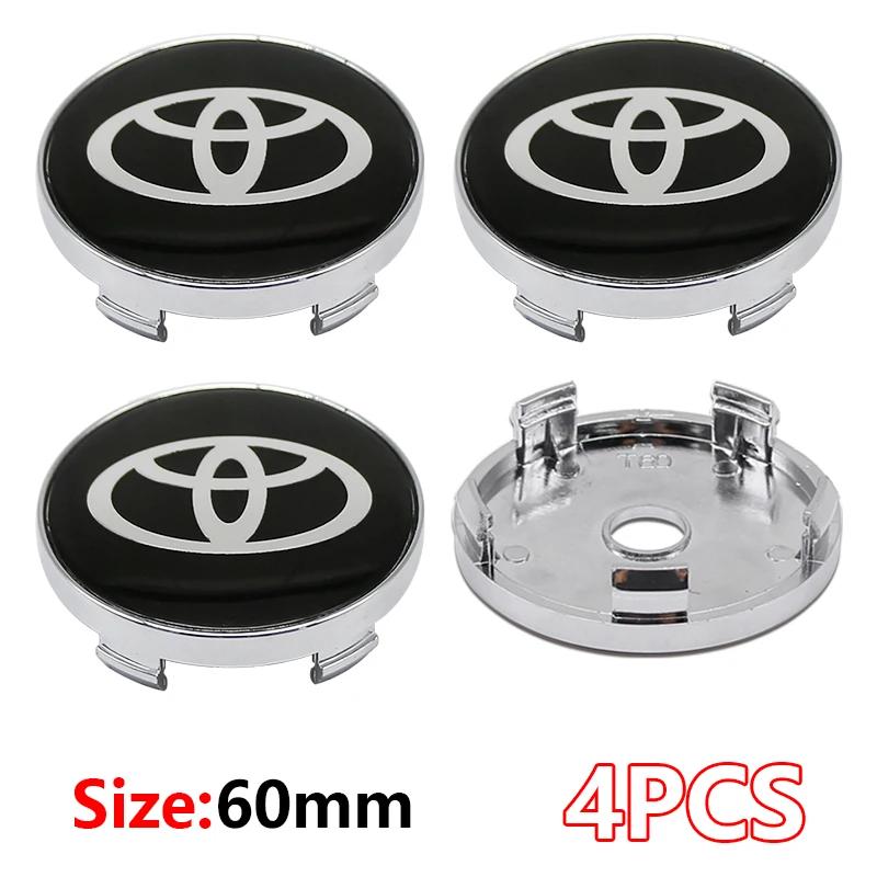 4 Stück 60mm Für Autoemblem Radnaben-Mittelkappe Abzeichen Abdeckungen Aufkleber Decals Styling Für Toyota Corolla RAV4 LEVIN Yaris C-HR Camry