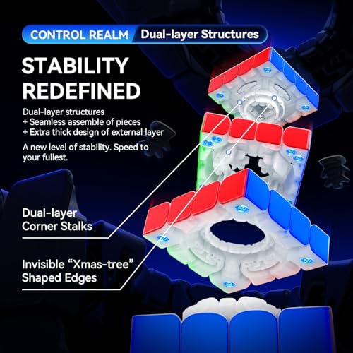 Official GAN460 M v2 GunCube Stickerless GAN460 M v2 4x4 Competition Magnetic Cube, Easy to Turn, Magic Cube (Frost)