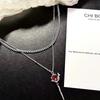 Y2k Red Rose Pendant Pendants Necklace for Women Men Hip Hop Neck Chain Rave Gift Gothic Trendy Jewelry Accessories