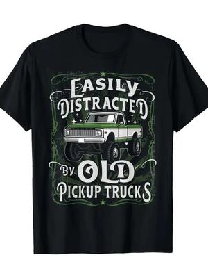 Hot Stylish Old Pickup Trucks Print for Men Women Couple Fashion T-Shirt Street Unisex T-Shirt