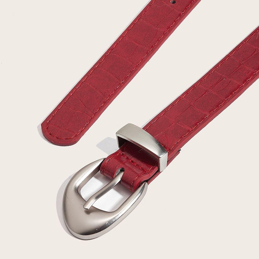 Crocodile Pattern Women's Belt PU Leather Dress Jeans Belt High-End Thin Waist Belt  Streetwear