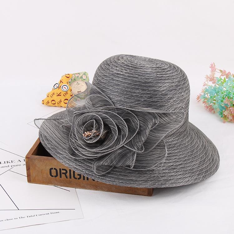 Eugen Yarn Flower Pot Hat Bucket Hat Women'S Summer Sunshade Sunscreen Gauze Hat Sun Hat