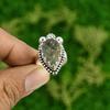 Gift For Her 925 Silver Natural Labradorite Rough Stackable Adjustable Ring