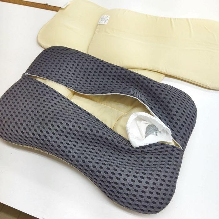 Ok Hype Sleep Pillow, a 3D Honeycomb Structure Pillow Designed for Relief from Stiff Shoulders and Neck Pain, Gray, with a Height-adjustable Sheet