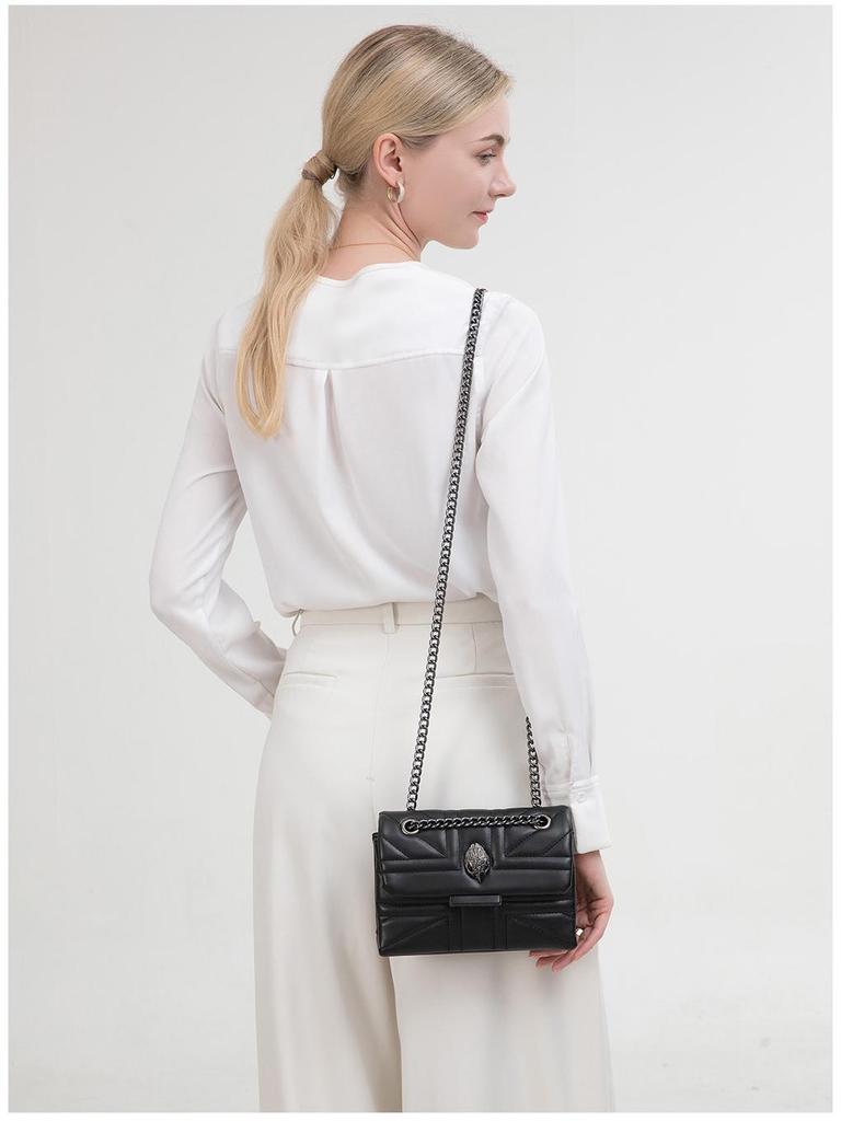 Nová dámska luxusná štvorcová crossbody taška na reťiazke s dizajnom orla od Kurt Geiger