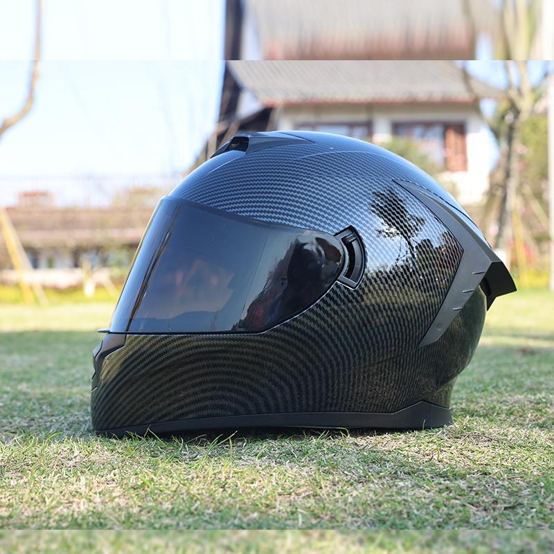 LVS-702 Motorcycle Helmet, Men's and Women's Dual Lens Couple Street Bike Full Helmet, Personality Prone Racing Helmet