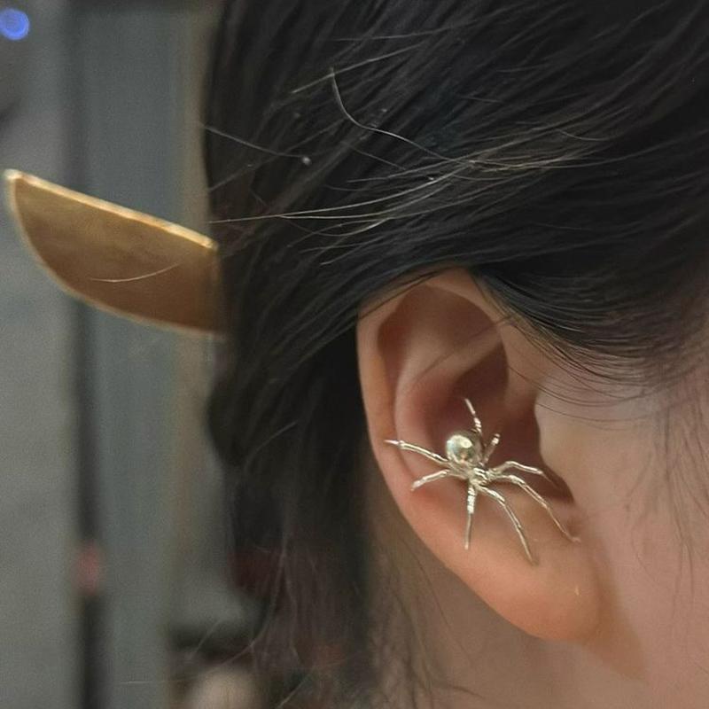 ANENJERY Geometry Spider Stud Earrings For Women Men Niche Design Personality Exaggerated Jewelry Gifts Wholesale