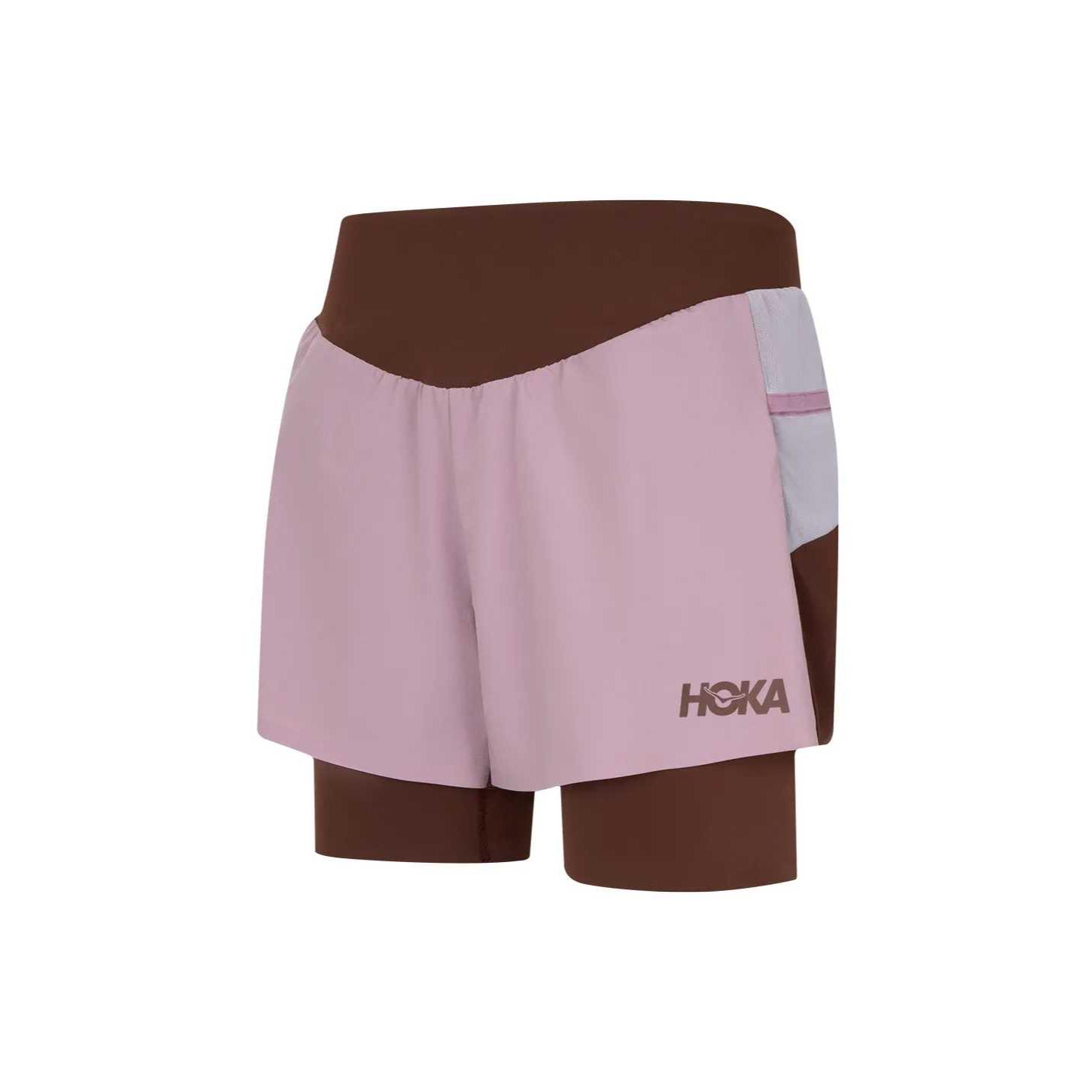 

Hoka One One 2 In 1 Quick Dry Durable Water Resistant Color Block Running Shorts Women shorts 1182254-FLL S