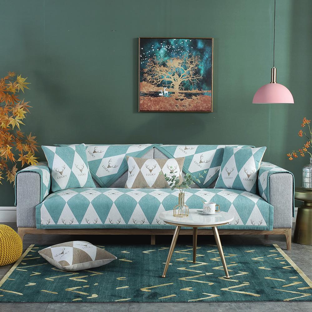 Nordic Small Sofa Cushion Seat Cover Four Seasons Non-Slip General Fabrics Modern Minimalist All-Inclusive Sofa Seat Cover Cover