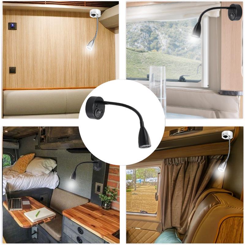 12V LED RV Bedside Spotlight 3W - Low Voltage Car/Boat/Yacht Reading Light