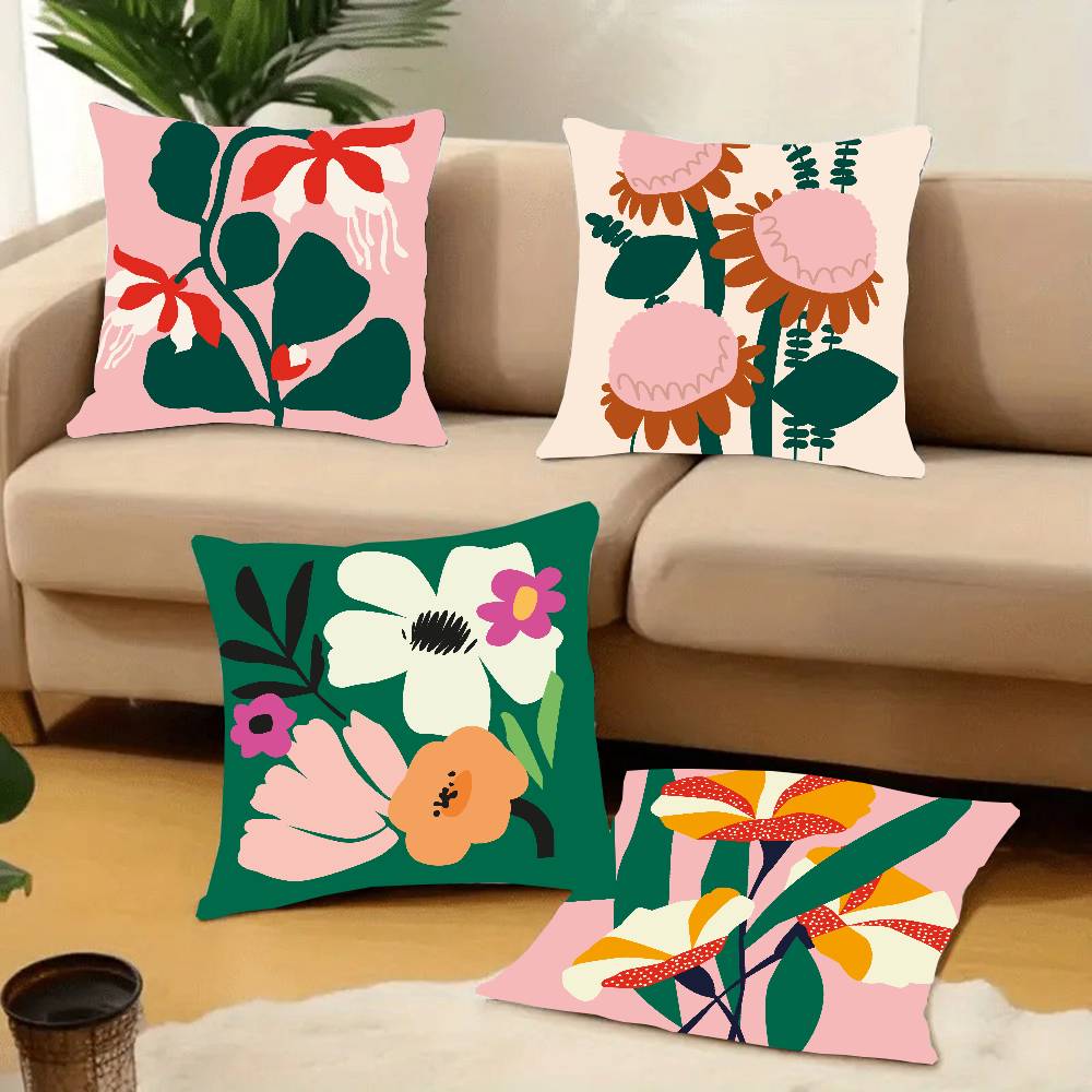 Plants And Flowers Pillow Case Home Decor Throw For Sofa Bed Car Room Decor Gift Idea